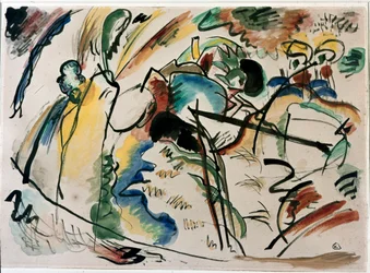 Expressionismus: Studie für Malerei mit weißer Form. Malerei von Wassily Kandinsky